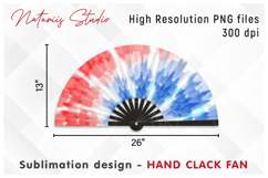 Vibrant Tie Dye Pattern - HAND CLACK FAN Sublimation. Product Image 1