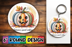 Joyful Circle Keychains Design, Pumpkin Watercolor Product Image 1