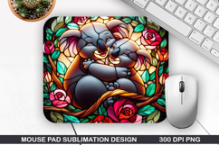 koala Mouse Pad Sublimation, Valentine Mouse Pad PNG Product Image 1