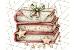 Christmas Book Clipart, Festive Reading PNG Illustrations Product Image 3