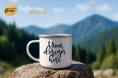 Camping Coffee Mug Mockup Enamel Cup Mountain Outdoor Product Image 1