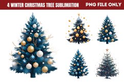 Winter Christmas Tree Sublimation PNG Product Image 1