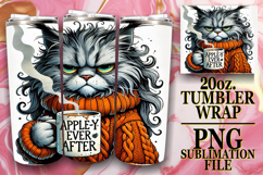 COZY VIBES 20oz TUMBLER WRAP, Grumpy Cat Product Image 1