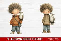 Autumn Boho Clipart | Fall Bohemian Aesthetic PNG Illustrati Product Image 1