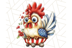 Patriotic Chicken Clipart Png, Funny 4th of July PNG Graphic Product Image 3