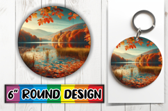 Cheerful Keychain Round Design PNG, Autumn Product Image 1