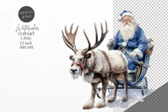 Christmas clipart, Santa clipart, Blue Christmas Product Image 1