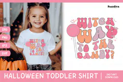 Funny Halloween Toddler Shirt Quote SVG | Witch Way Candy Product Image 1