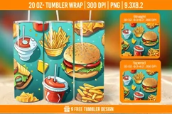 Fast Food Tumbler Wrap Designs, Sublimation Wrap Product Image 1