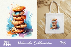 Chocolate cookies Sublimation PNG| Watercolor Baking Clipart Product Image 1