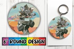 Abstract Round Design Artistic Black Woman Style PNG Product Image 1