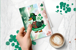 Lucky Duck Cute St Patrick’s Day Greeting Card PNG Sublimati Product Image 1