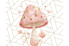 Dreamy Patterned Mushroom Clipart PNG, Forest Elements Png Product Image 3