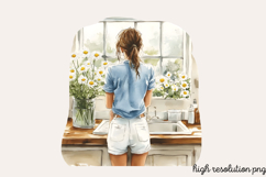 Blue Cozy Spring Home Clipart PNG Product Image 1