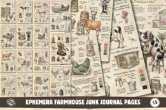 Ephemera Farmhouse Junk Journal Pages Product Image 1