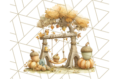 Acorn Village Clipart PNG, Fall Animal Png Product Image 3