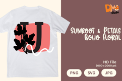 Sunroot &amp; Petals Boho Floral Monogram Product Image 1