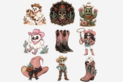 Western Gothic Cowboy Halloween Clipart | Spooky Western PNG Product Image 6