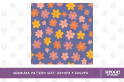 Retro Flowers Seamless Pattern Floral Png Sublimation Daisy Product Image 2