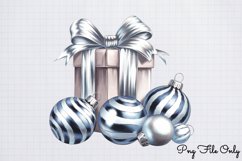 Silver Christmas Clipart Sublimation PNG Product Image 1