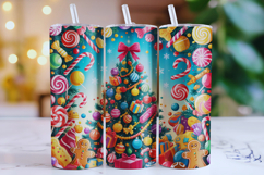 Merry Christmas Tree Tumbler Wrap | Christmas Wrap Product Image 1