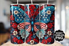 Butterfly Tumbler Wrap for Sublimation - 4th of july Tumbler Product Image 1