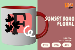 Sunset Boho Floral Monogram Product Image 1