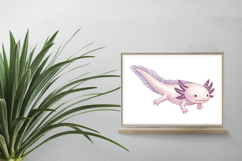 Cute Axolotl Underwater Animal Mexican Salamander PNG Summer Product Image 2