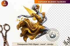 Autumn Bloom Floral Fairy Clipart, Mythical Fantasy PNG Product Image 1