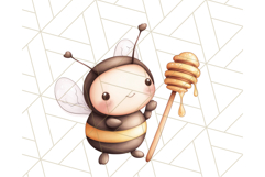 Adorable Bee Clipart PNG, Kawaii Bumblebee Illustrations Product Image 3
