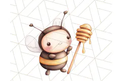 Adorable Bee Clipart PNG, Kawaii Bumblebee Illustrations Product Image 3