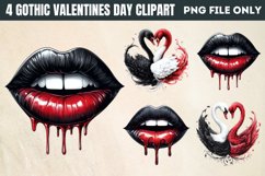 Gothic Valentines Day Clipart PNG Product Image 1