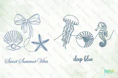 Retro Summer Coastal SVG PNG Clipart Product Image 1