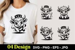 Patriotic Cow SVG PNG Product Image 1