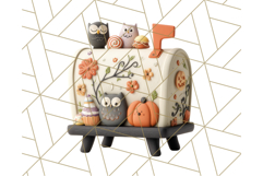 Retro Halloween Clipart Vintage PNG Graphics, 50s Holiday Product Image 3