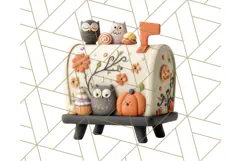 Retro Halloween Clipart Vintage PNG Graphics, 50s Holiday Product Image 3