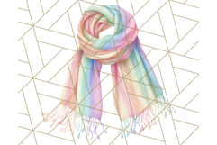 Watercolor Winter Hats and Scarves Clipart PNG Product Image 3