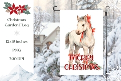 Watercolor Christmas Horse Garden Flag, Winter Garden Flag Product Image 1