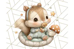 Woodland Nursery Baby Animals Clipart, Cute Animals Png Product Image 3