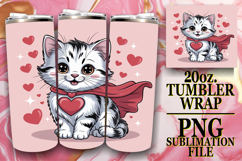 BLISSFUL MEMORIES 20oz TUMBLER WRAP, Cat Valentin's Day Product Image 1