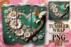 Whimsical nights 20oz tumbler wrap, 3D Heart Product Image 1