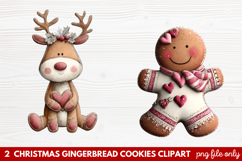 Christmas Gingerbread Cookies Clipart | Cute Holiday Cookie Product Image 1