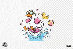 Pool Day Silly Goose Clipart Product Image 1