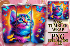 Joyful smiles 20oz tumbler wrap, Cat Product Image 1