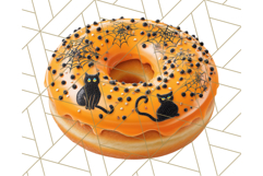 Realistic Halloween Donut Clipart PNG, Spooky Cute Sweets Product Image 3