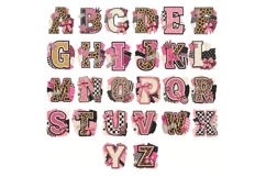Mixed Media Collage Alphabet PNG, Leopard Print Letter Product Image 6