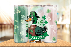 Lucky Duck Cute St Patrick’s Day Tumbler Wrap PNG Sublimatio Product Image 1
