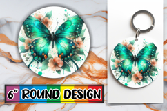 Heartfelt Keychain Circle PNG, Butterfly Product Image 1