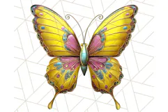 Metallic Butterfly Clipart PNG Clipart, Vibrant Butterfly Product Image 3