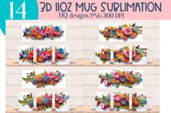 Floral 3D mug Wraps for Sublimation BUNDLE paper cut effect Product Image 3